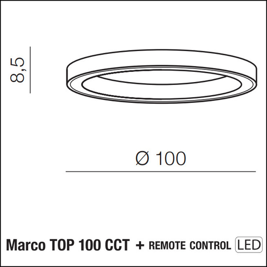 Plafon MARCO TOP 100 CCT z pilotem  Azzardo AZ5037