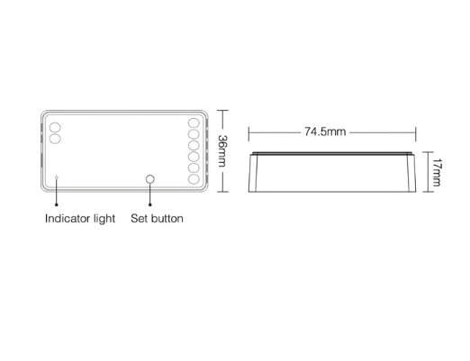 Kontroler 2w1 LED WiFi 12-24VDC 12A