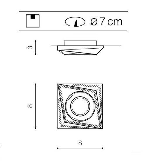 Złota oprawa wpuszczana z kryształkami Mira Azzardo