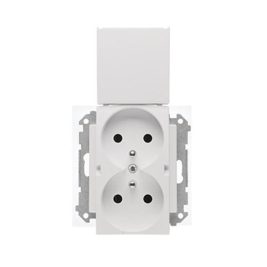 Gniazdo podwójne z klapką IP44 Simon 55 