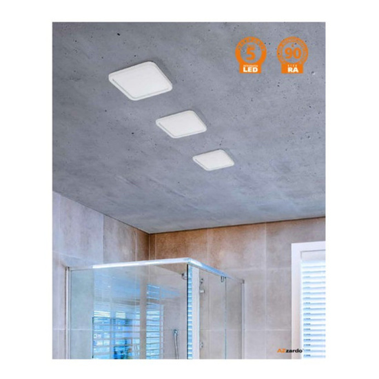 Wpust do łazienki IP44 LED SLIM 22 SQUARE Black 4000K Azzardo