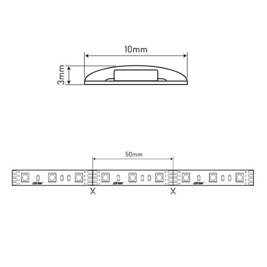 Taśma 300 SMD5050 12V RGB 14,4W IP65 LED line 240614