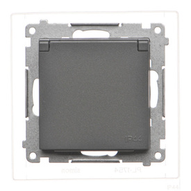 Gniazdo pojedyncze z klapą typu Schuko Simon 55 