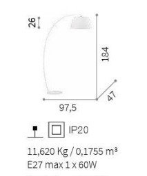 LAMPA PODŁOGOWA PAGODA PT1 BIANCO 051741 IDEAL LUX