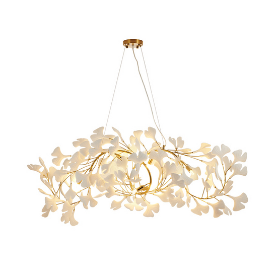 Lampa wisząca Botanika WAVE złoto - biała 125cm 