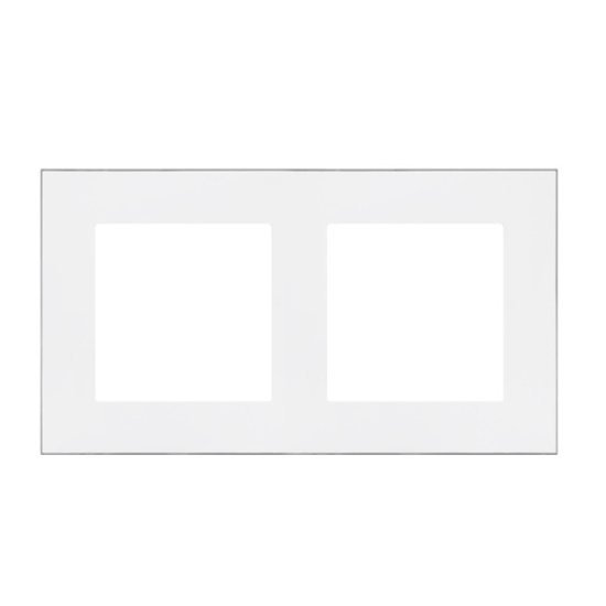 Ramka dwukrotna Simon 55 DUO biało-chromowa