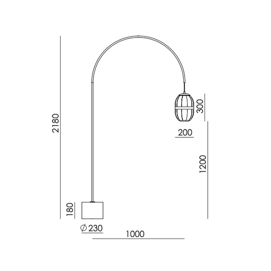 Lampa podłogowa PULL P1249/ORO/NEG Aromas