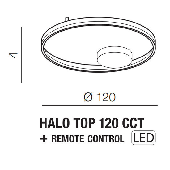 Ściemnialny plafon z pilotem Halo 120cm CCT Black Azzardo