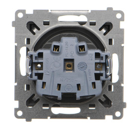 Gniazdo pojedyncze z klapką transparentną Simon 55