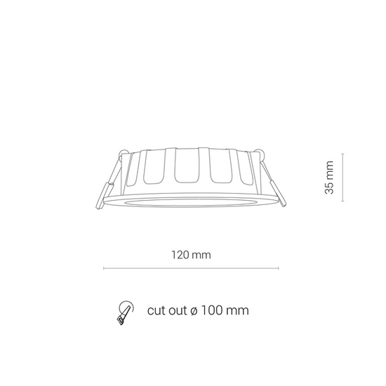 OPRAWA WPUSZCZANA IP44 CL KOS LED 8W, 4000K WHITE BIAŁA 8781 Nowodvorski