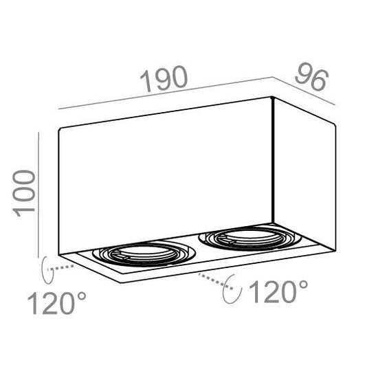 REFLEKTOR SQUARES 50x2 230V natynkowy AQFORM