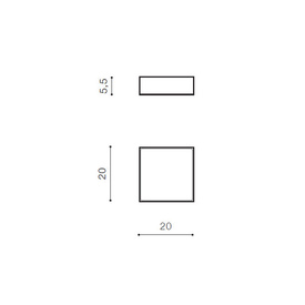 Plafon zewnętrzny  Casper Square Grey IP54 Azzardo 