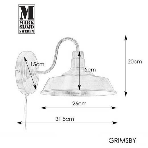 Kinkiet Grimsby Markslojd 107908 złoto antyczne