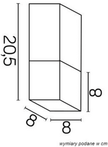 Plafon zewnętrzny ciemny popiel CUBE CB-S DG