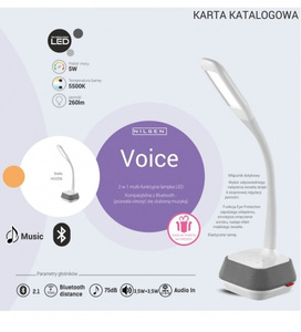 Lampka biurkowa LED Nilsen Voice z głośnikiem 