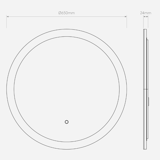 Podświetlane lustro  do łazienki Ascot 650 Round Astro Lighting