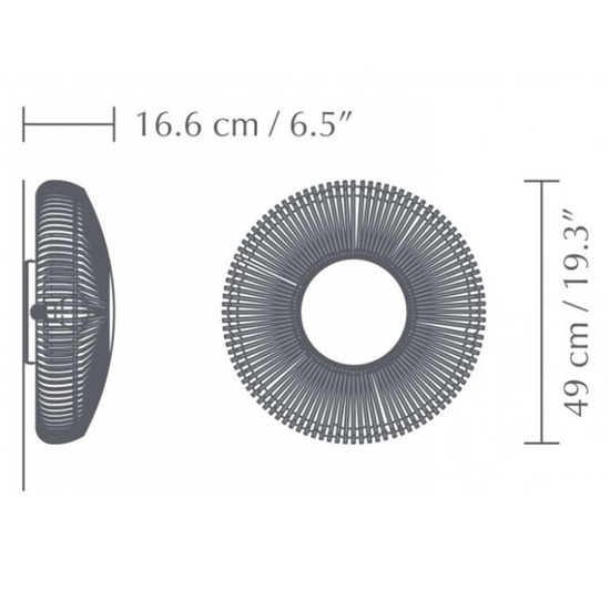 Kinkiet/Plafon Clava Up wood L - 49 cm, ciemny dąb Umage