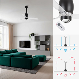 Wentylator  Eterfan czarny mat / transparentny Faro 32003