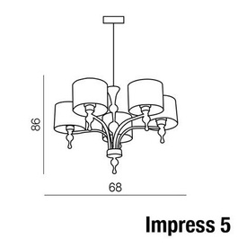 Żyrandol Impress 5 biały - chrom AZ1007 Azzardo