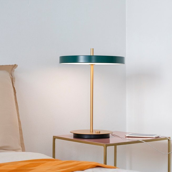 Lampa stołowa Asteria ciemna zieleń UMAGE