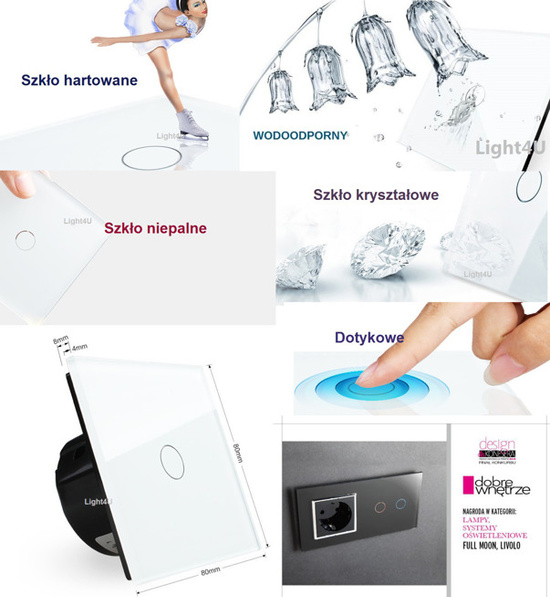 701-62/ WW-C701S LIVOLO pojedynczy włącznik dotykowy schodowy 