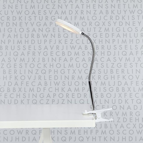 Lampka biurkowa Flex 1L LED biała z klipsem Markslojd