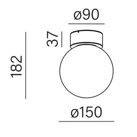 PLAFON MODERN BALL simple midi LED hermetic AQFORM