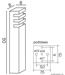 Słupek ogrodowy RADO 2 BL SU-MA