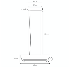 Lampa wisząca liniowa APOLIN 65 cm, biała KASPA