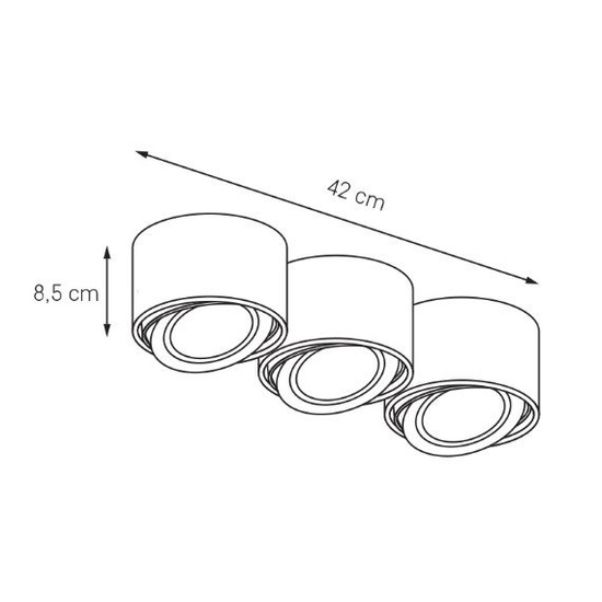 Reflektor sufitowy Lumos 3 KASPA Czarny