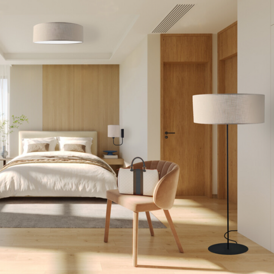 Lampa podłogowa LAMEGO F szeroka Jutowa Shilo