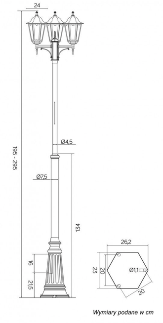 Oprawa masztowa RETRO CLASSIC OGMWN 3 marki SU-MA