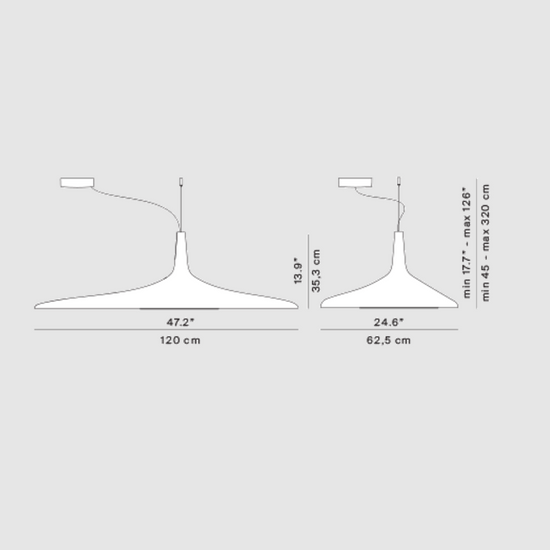 Lampa wisząca czarno-biała Luceplan 