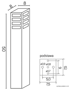 Słupek ogrodowy RADO III 2 BL SU-MA