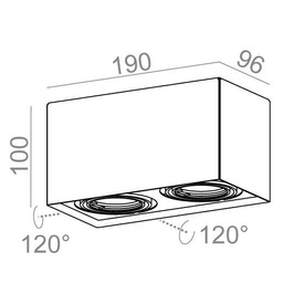 REFLEKTOR SQUARES 50x2 230V natynkowy AQFORM