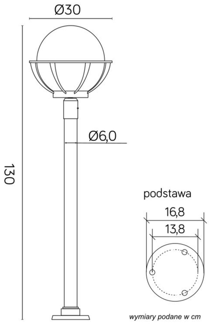 Lampa stojąca KULE Z KOSZYKIEM K 5002/1/KPO 250 SU-MA