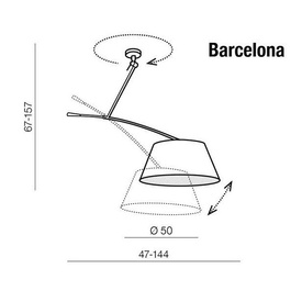 Lampa wisząca na długim wysięgniku Barcelona biały - chrom 