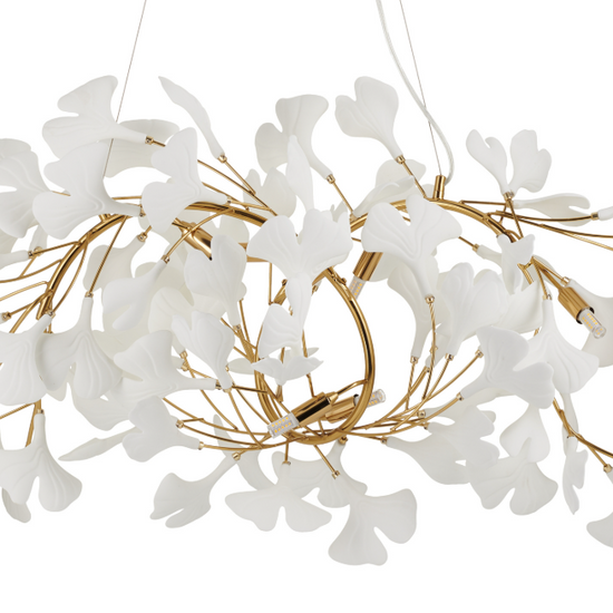 Lampa wisząca Botanika WAVE złoto - biała 125cm 