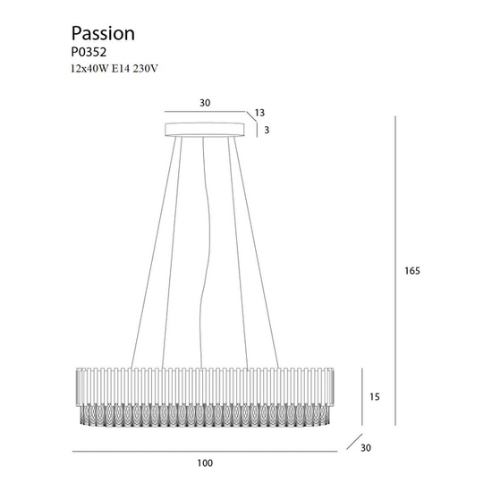 LAMPA WISZĄCA PASSION P0352 MAXLIGHT