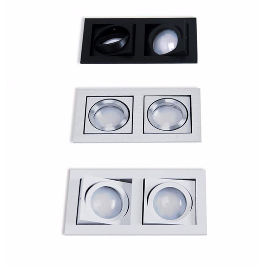 Czarny podwójny wpust sufitowy PACO 2 Azzardo