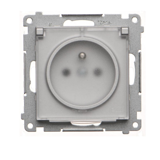 Gniazdo pojedyncze z klapką transparentną IP44 Simon 55