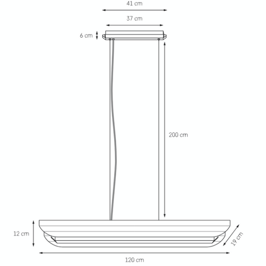 Lampa wisząca liniowa APOLIN 120 cm, szałwiowo-biała KASPA