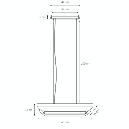 Lampa wisząca liniowa APOLIN 65 cm, szałwiowo-biała KASPA