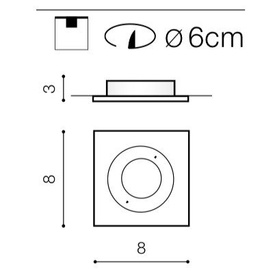 Wpust sufitowy PABLO Aluminium IP54 Azzardo