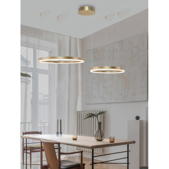 Ściemnialna lampa wisząca Halo 80 + 60 Gold Azzardo + pilot