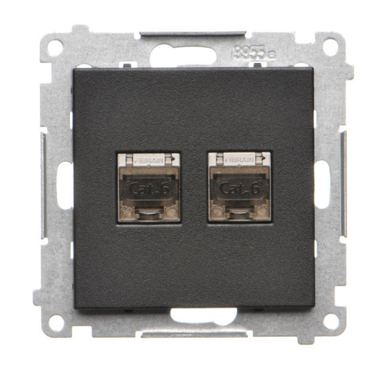 Gniazdo komputerowe podwójne ekranowane RJ45 kat. 6 Simon 55