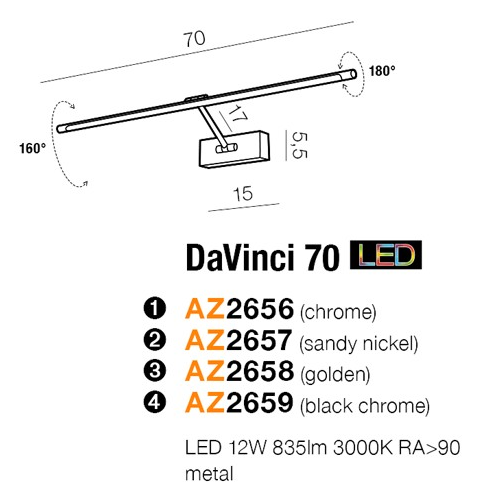Kinkiet DAVINCI 58 Azzardo AZ2652