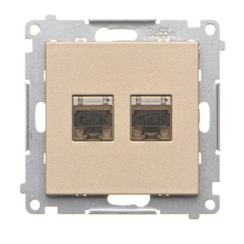 Gniazdo komputerowe podwójne ekranowane RJ45 kat. 6 Simon 55