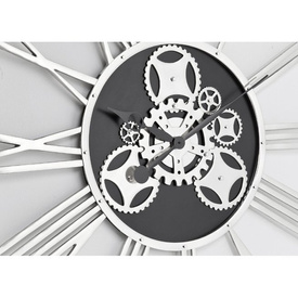 Wielki chromowany Zegar ścienny Gear 120cm Kare Design 35183 