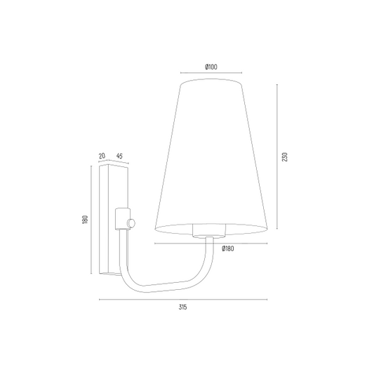 Kinkiet SAFIANO czarny Argon